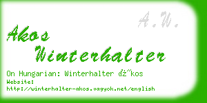 akos winterhalter business card